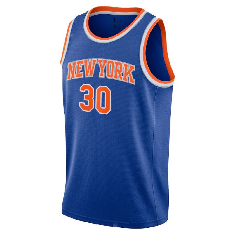 Comfortable Basketball Jersey for Practice Sessions-NY.Knicks #30 Julius Randle 2021-22 Swingman Jersey Icon Edition  Blue Stitched American Basketball Jersey