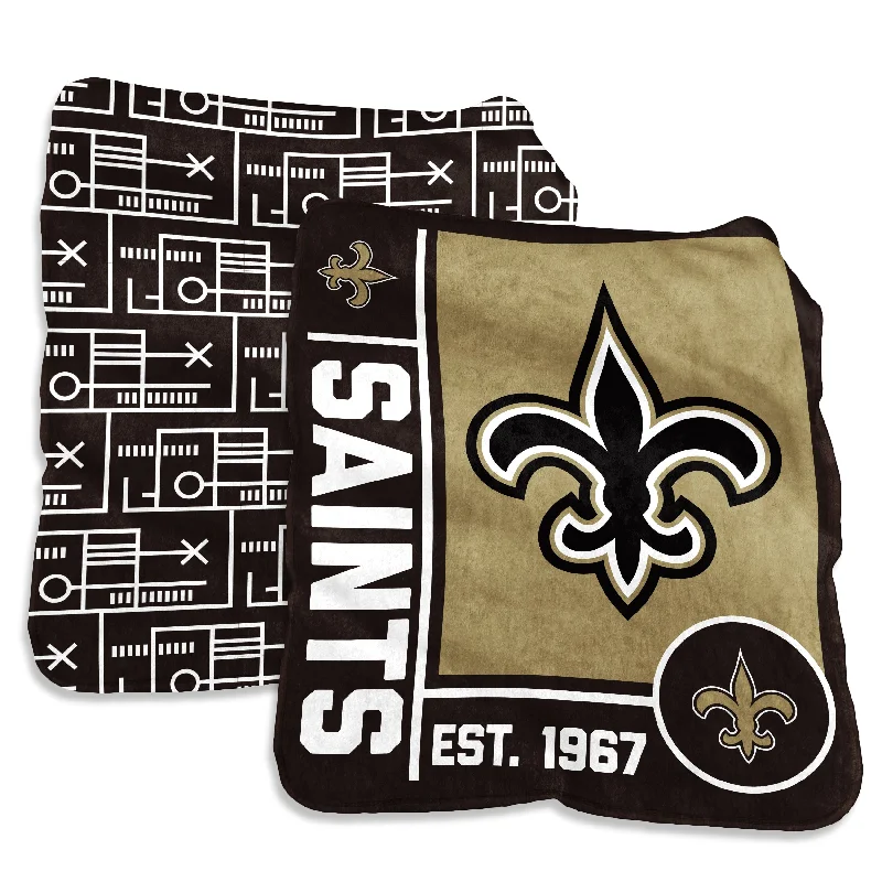 Unique Team Home Textiles for Tailgating and Fan Gatherings-New Orleans Saints 60x70 Super Plush Blanket