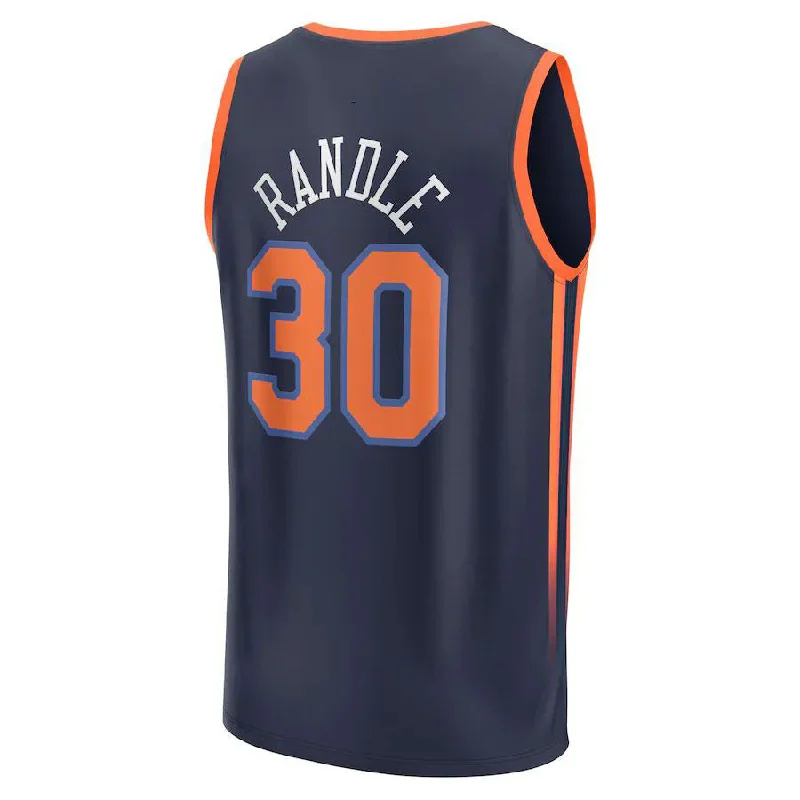 Premium Basketball Jersey with Stretch Technology-NY.Knicks #30 Julius Randle Fanatics Branded  2022-23 Fast Break Player Jersey Navy  Statement Edition Stitched American Basketball Jersey