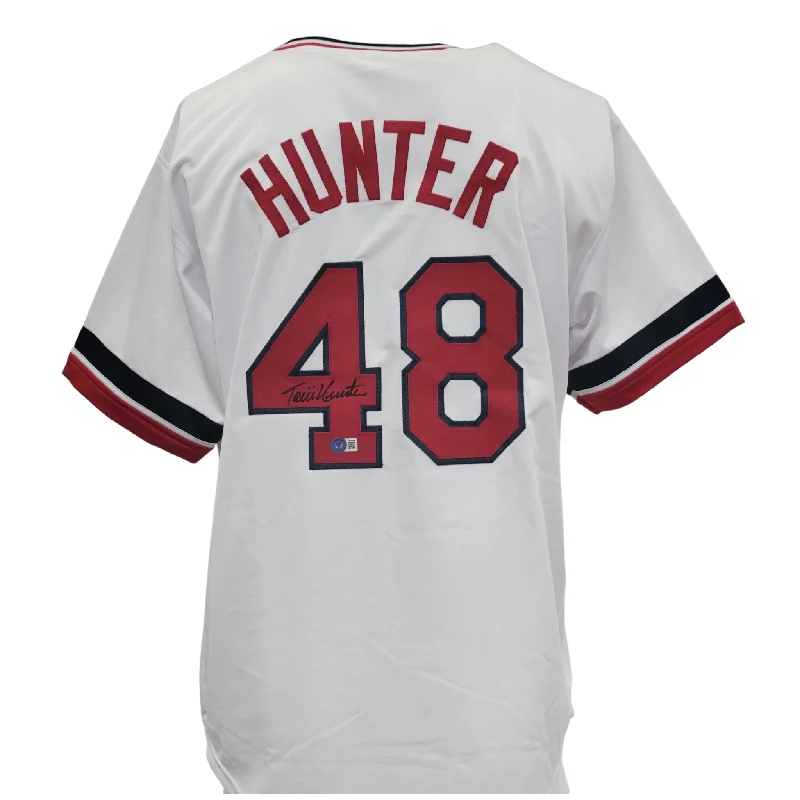 Baseball Jersey with Adjustable Fit for Comfort-Torii Hunter Signed Custom White Baseball Jersey