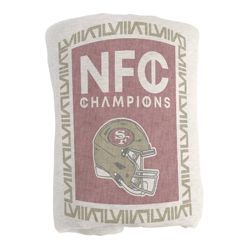 Luxury Team Home Textiles for Dedicated Supporters-San Francisco 49ers NFC Conference Champs Sublimated Sweatshirt Blanket