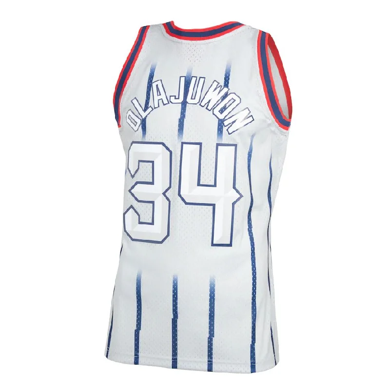 Basketball Jersey for Fun and Friendly Games-H.Rockets #34 Hakeem Olajuwon Mitchell & Ness 1996-97 Hardwood Classics Reload 2.0 Swingman Jersey Gray Stitched American Basketball Jersey