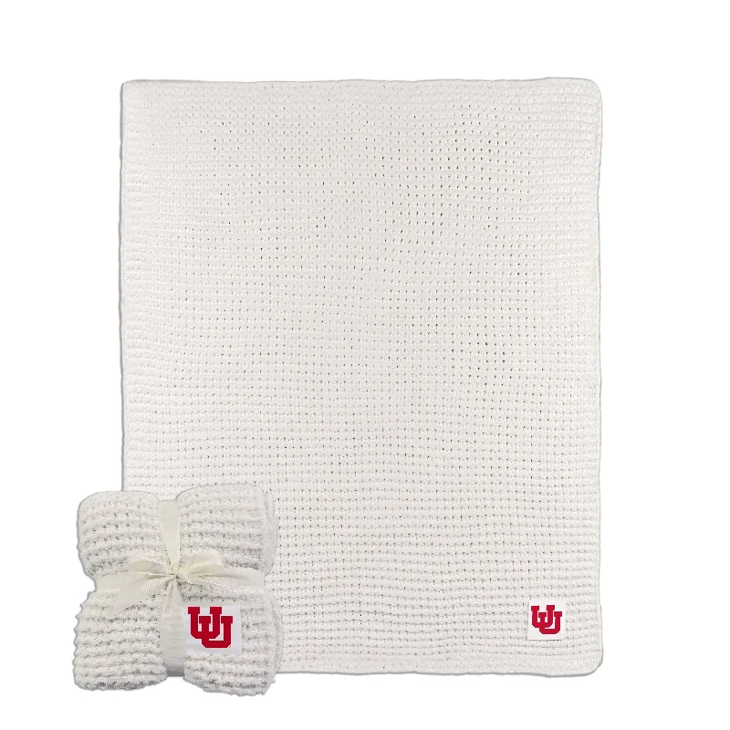 Team Home Textiles for the Ultimate Sports-Themed Home Experience-Utah Cable Knit Throw 50x60