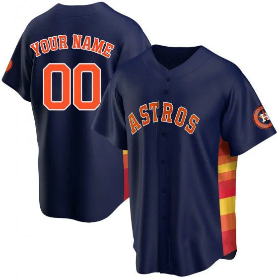 Premium Baseball Jersey for Sports Enthusiasts-Custom Houston Astros Baseball Jerseys Navy Stitched Jerseys LOGO