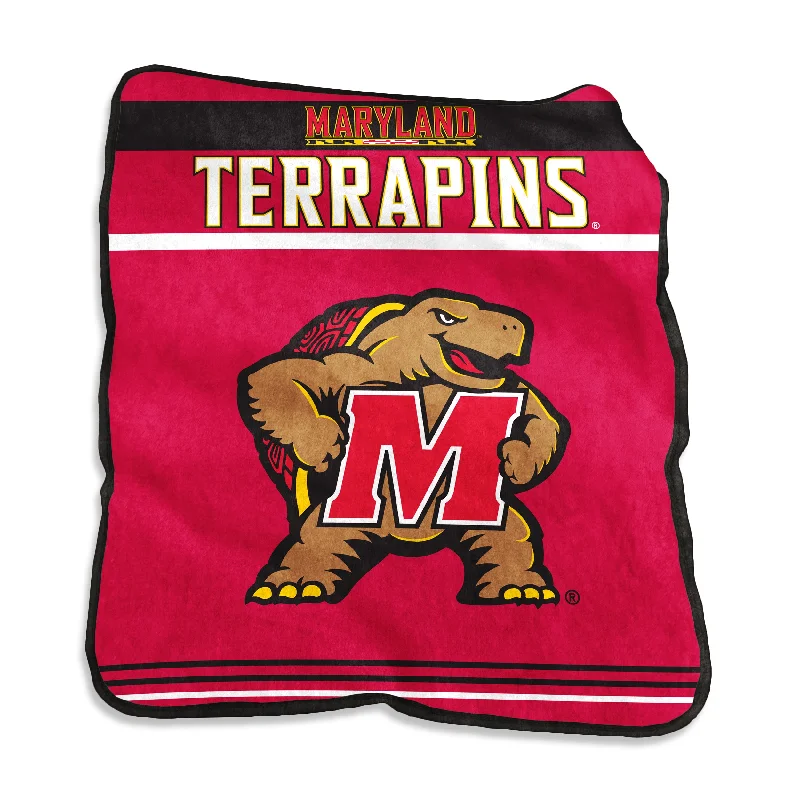 Easy-Care Team Home Textiles for Low-Maintenance Fans-Maryland Gameday Raschel Throw