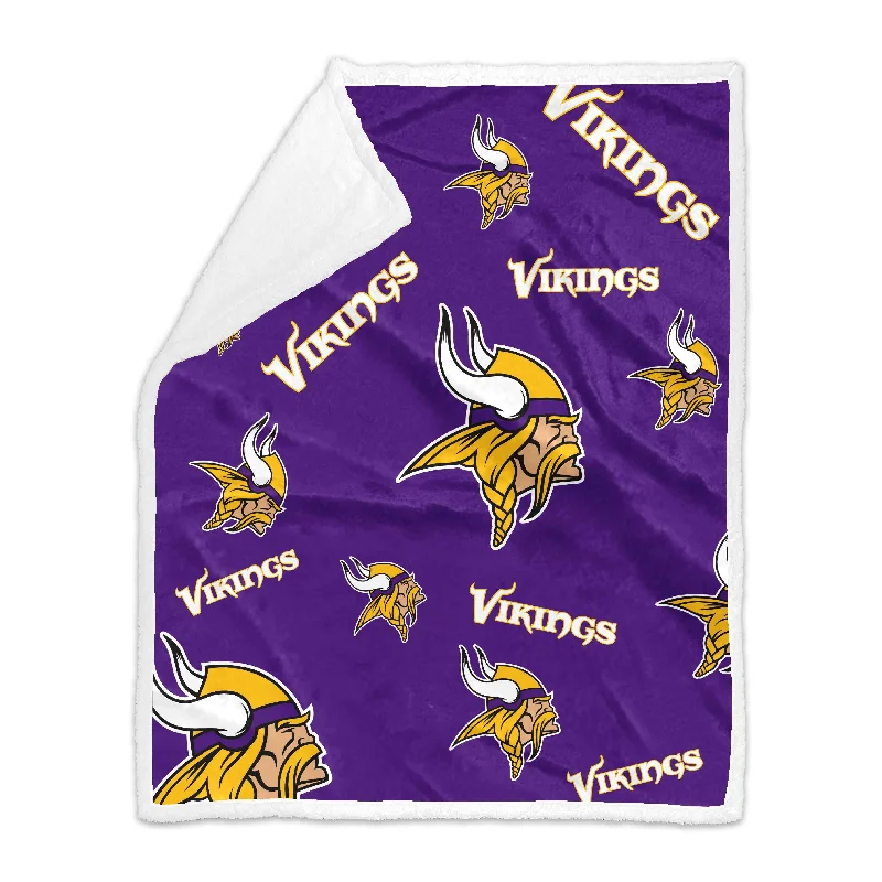 Soft, Breathable Team Home Textiles for Relaxing at Home-Minnesota Vikings 50x60 Plush Sherpa Throw