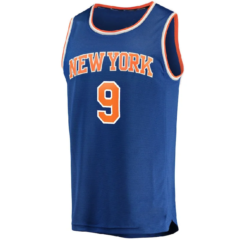 Sports Basketball Jersey for Intense Workouts-NY.Knicks #9 RJ Barrett Fanatics Branded Replica Fast Break Jersey Blue - Icon Edition Stitched American Basketball Jersey