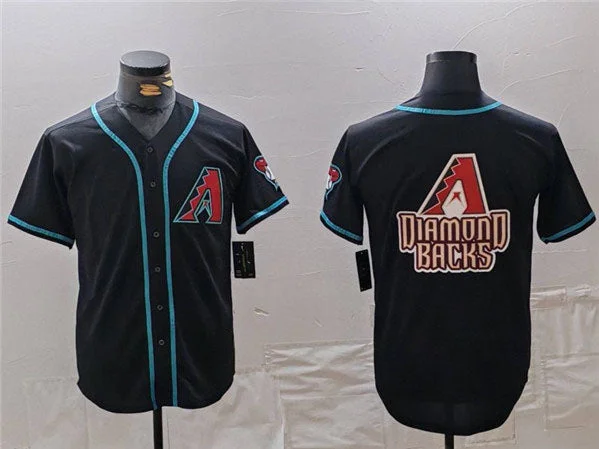 Baseball Jersey for Family Sports Day Events-Arizona Diamondbacks Black Team Big Logo Cool Base Stitched Baseball Jersey