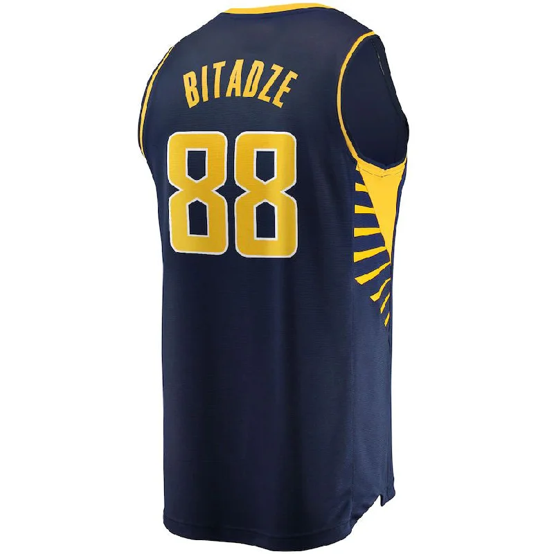 Youth Basketball Jersey with Bold Patterns-IN.Pacers #88 Goga Bitadze Fanatics Branded 2021-22 Fast Break Replica Jersey City Edition Navy Stitched American Basketball Jersey