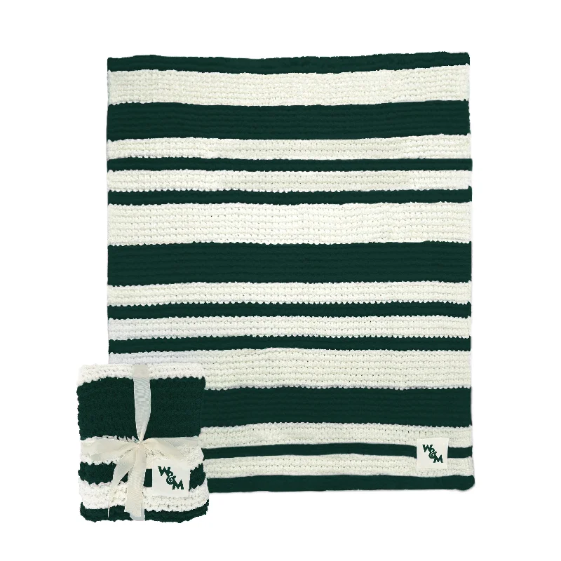 High-Quality Team Home Textiles for Baseball, Football, and Basketball Fans-Willam and Mary Cable Knit Throw 50x60