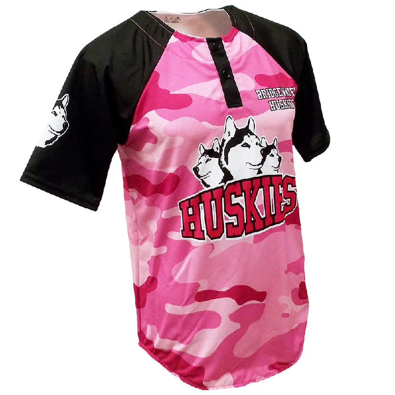 Baseball Jersey for Family Events and Gatherings-SBL 1015P - 2-Button Camo Baseball Jersey