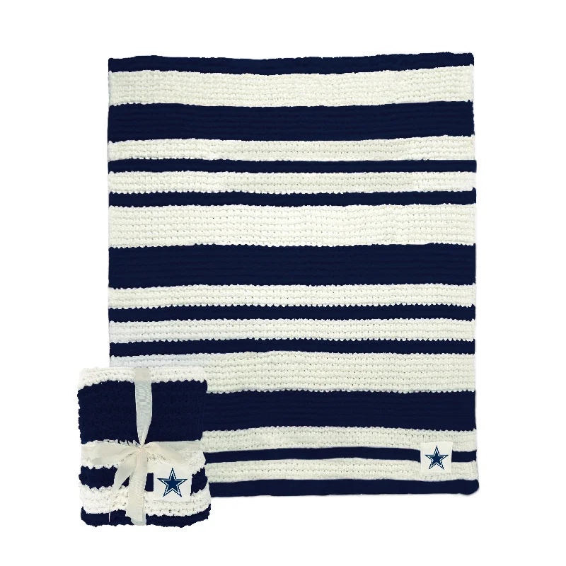 Team Home Textiles with Embroidered Logos for Classy Fan Style-Dallas Cowboys Cable Knit Throw 50x60