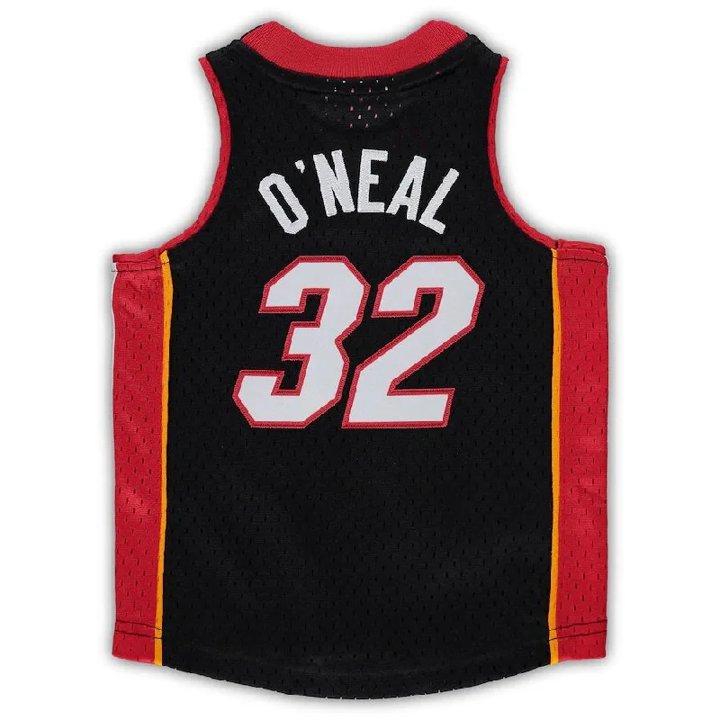 Retro-Inspired Basketball Jersey for Vintage Style-M.Heat #32 Shaquille O'Neal Mitchell & Ness Infant 2005-06 Hardwood Classics Retired Player Jersey  Black Stitched American Basketball Jersey