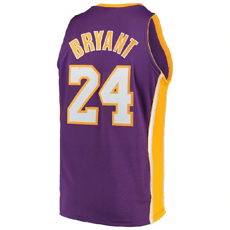 Performance Basketball Jersey for High-Level Play-LA.Lakers #24 Kobe Bryant Mitchell & Ness 2008-09 Hardwood Classics Authentic Jersey Purple Stitched American Basketball Jersey