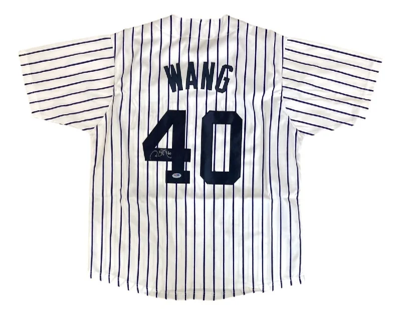 Comfortable Fitted Baseball Jersey for Active Use-Chien Ming Wang New York Signed White Baseball Jersey PSA/DNA Hologram