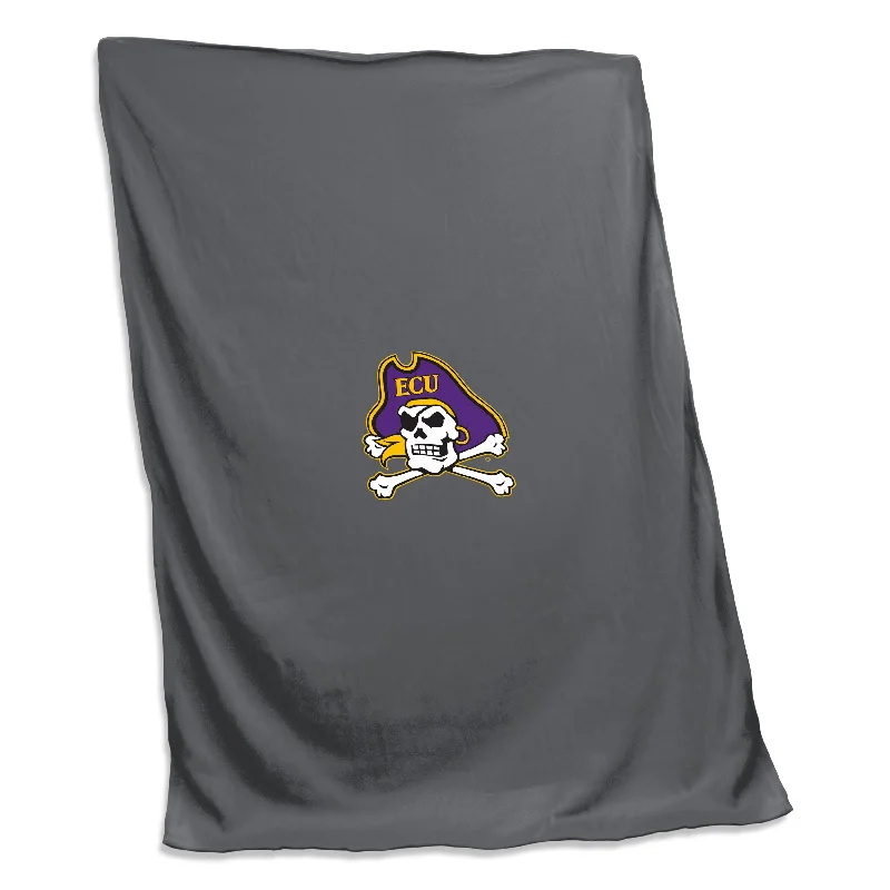 Team Home Textiles with Matching Pillows and Bedding for Complete Look-East Carolina Charcoal Screened Sweatshirt Blanket