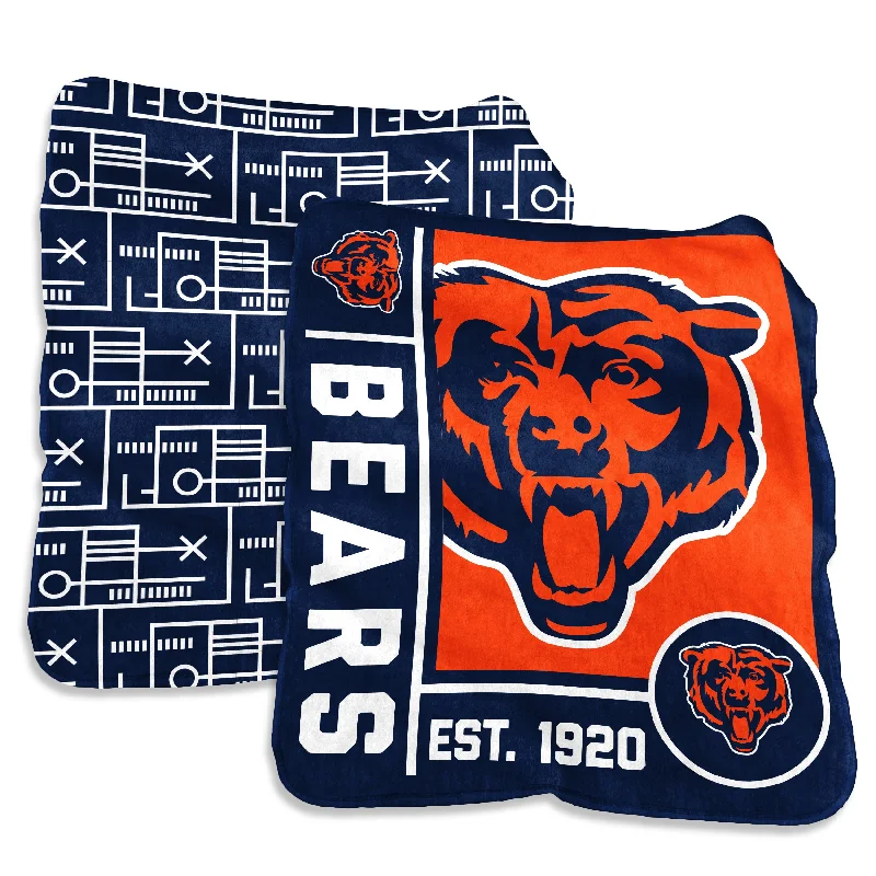 Team Home Textiles with Reversible Designs for Versatile Use-Chicago Bears 60x70 Super Plush Blanket