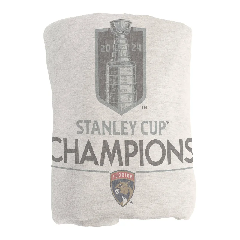 Exclusive Team Home Textiles for VIP and Premium Fans-Florida Panthers 2024 NHL Champions Sublimated Sweatshirt Blanket