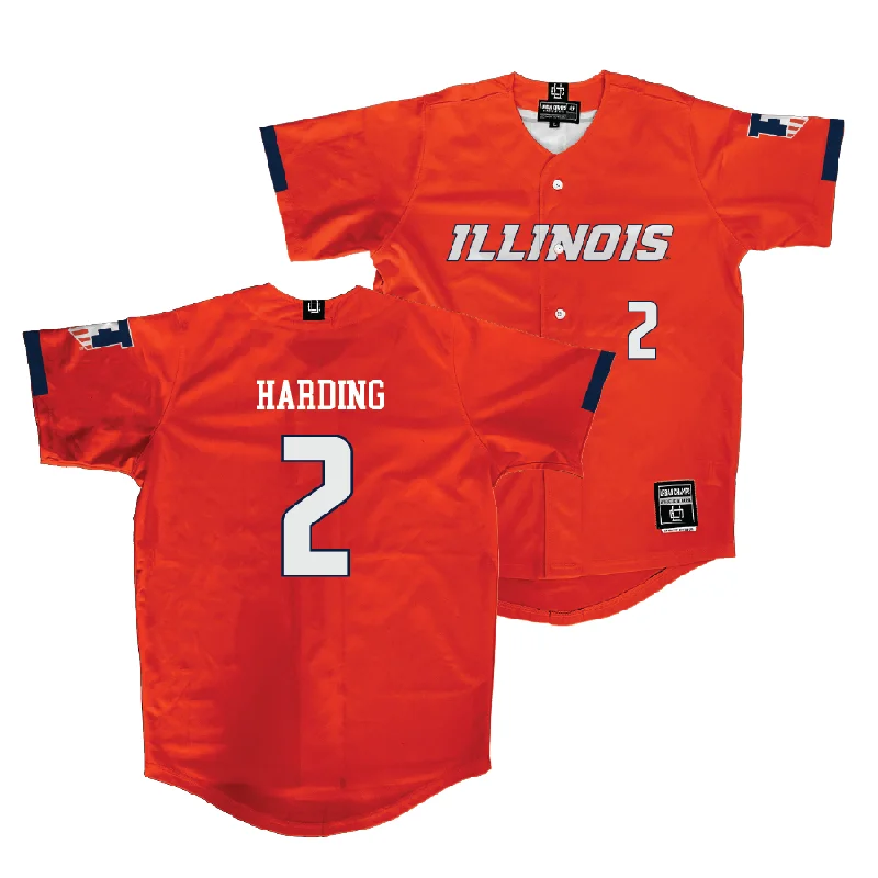 Comfortable Baseball Jersey for Practice Sessions-Illinois Orange Baseball Jersey - Brody Harding #2