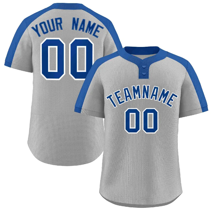 Personalized Baseball Jersey for Fan Collectibles-Custom Gray Royal-White Classic Style Authentic Two-Button Baseball Jersey