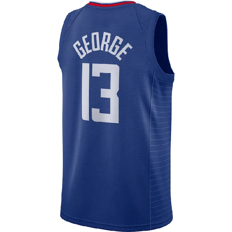 Comfortable Basketball Jersey for Sports Training-LA.Clippers #13 Paul George 2020-21 Swingman Jersey Icon Edition Royal Stitched American Basketball Jersey