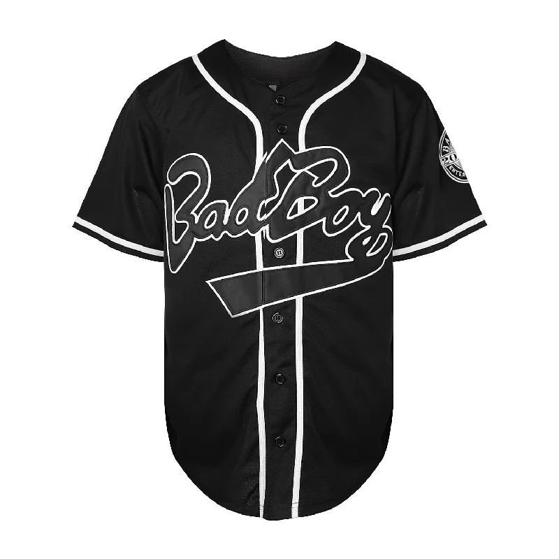 Comfortable and Stylish Baseball Jersey for All Ages-BadBoy #10 Biggie Smalls Unisex Hipster Hip Hop Button-Down Baseball Jersey Black Color