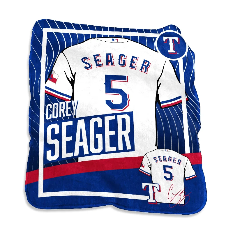 Team Home Textiles for the Ultimate Sports-Themed Home Experience-Texas Rangers Corey Seager Gameday Raschel Throw