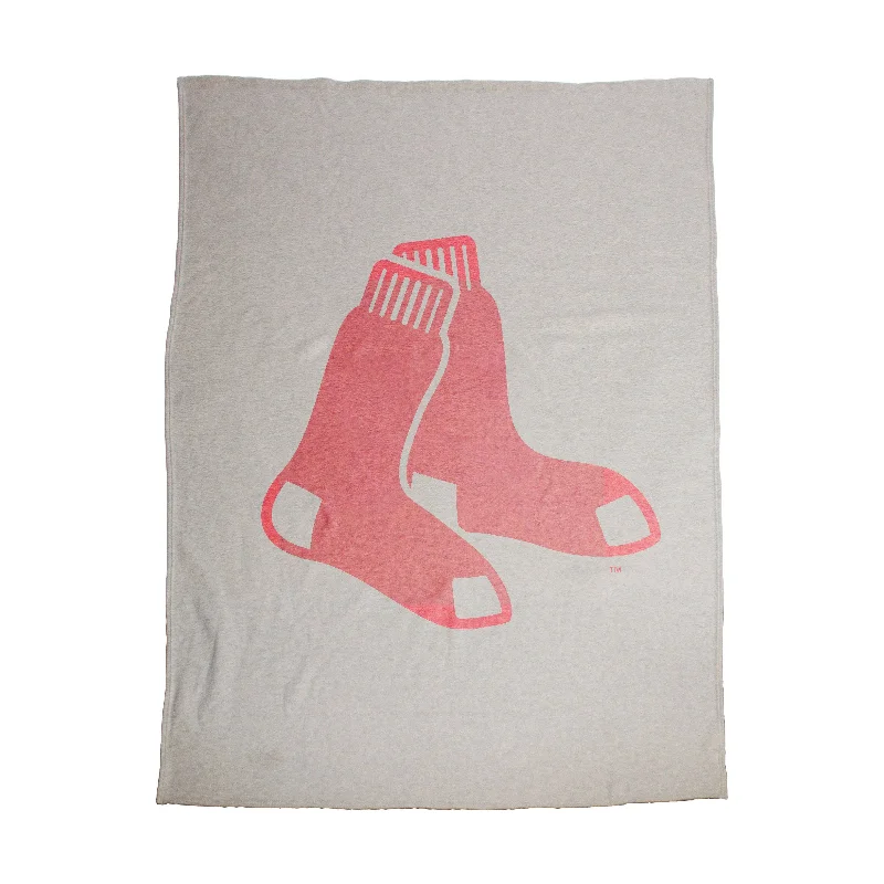 Vibrant, Colorful Team Home Textiles for Fan Bedrooms and Living Rooms-Boston Red Sox Oversized Logo Sublimated Sweatshirt Blanket