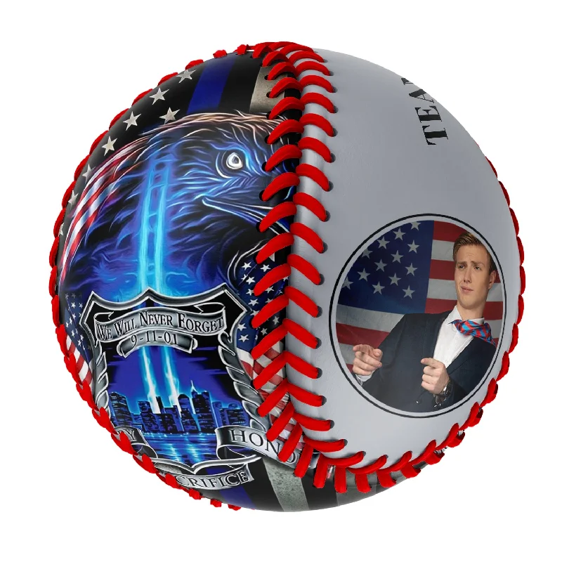 Baseball for Hitting Power and Distance Control-Personalized Light Grey American Flag Eagle Photo Baseballs