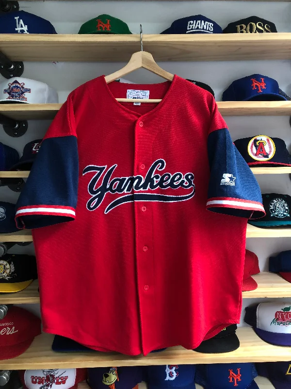 Team Spirit Baseball Jersey for Fans and Players-Vintage Starter New York Yankees Baseball Jersey Size 2XL