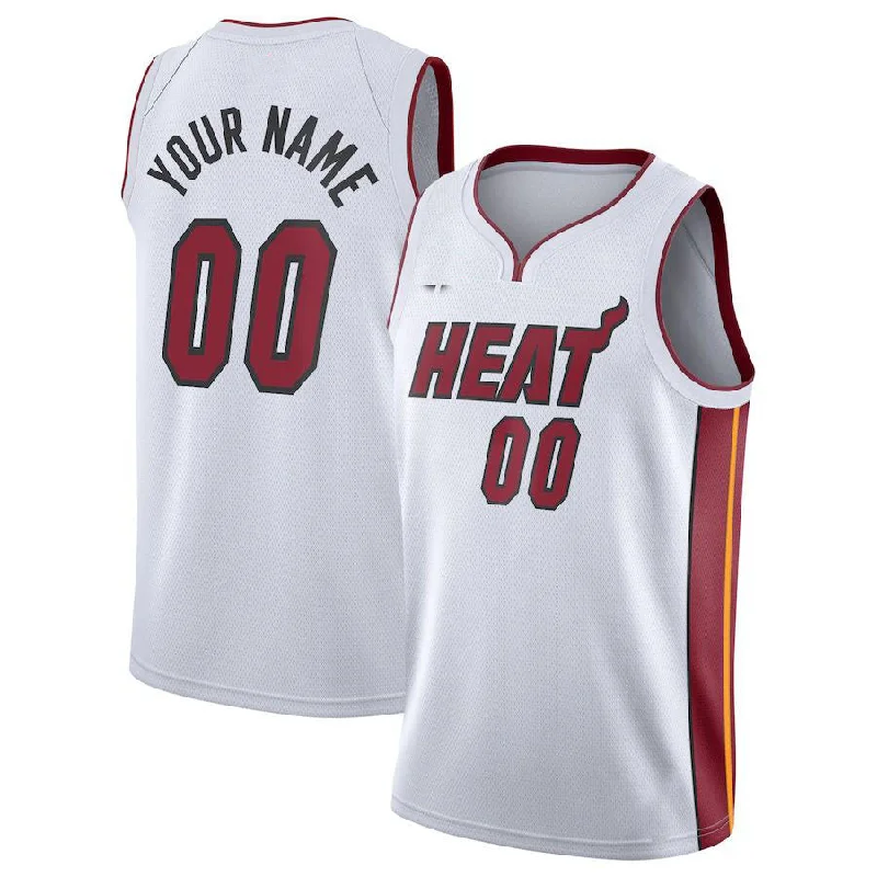 Soft Cotton Basketball Jersey for Maximum Comfort-Custom M.Heat 2020-21 Swingman Jersey White Association Edition Stitched Basketball Jersey