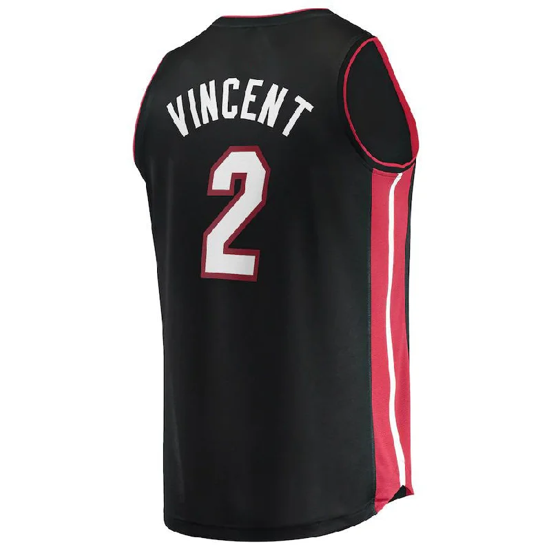 Professional Basketball Jersey for League Play-M.Heat #2 Gabe Vincent Fanatics Branded 2021-22 Fast Break Replica Jersey Icon Edition Black Stitched American Basketball Jersey