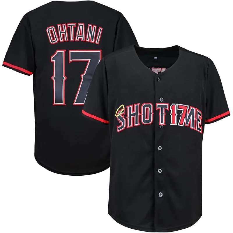 Comfortable Baseball Jersey for Softball Players-Men's Shotime 17 Ohtani Baseball Jersey Embroidery Hipster Hip Hop Shirts Baseball Jersey