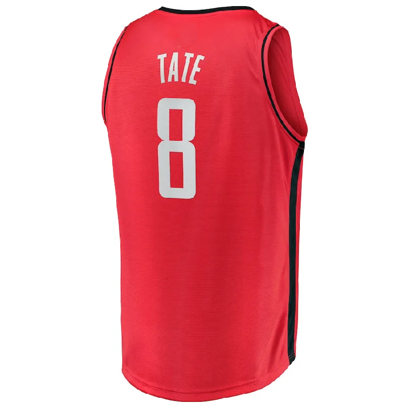 Retro Basketball Jersey with Throwback Designs-H.Rockets #8 Jae'Sean Tate Fanatics Branded 2021-22 Fast Break Replica Jersey Icon Edition Red Stitched American Basketball Jersey