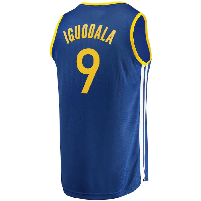 Custom Basketball Jersey for Charity Games-G.State Warriors #9 Andre Iguodala Fanatics Branded 2021-22 Fast Break Replica Jersey Icon Edition Royal Stitched American Basketball Jersey