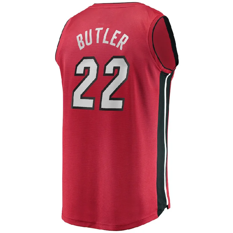 Customizable Basketball Jersey for Your Team-M.Heat #22 Jimmy Butler Fanatics Branded  2020-21 Fast Break Replica Jersey Statement Edition Red Stitched American Basketball Jersey