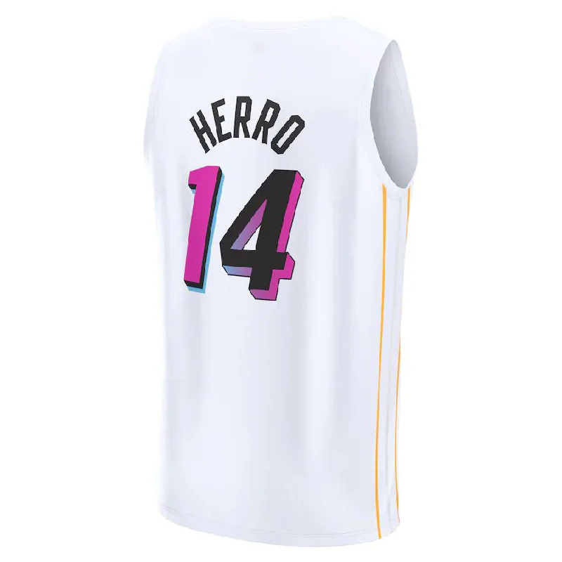 Custom Sublimated Basketball Jersey for Professional Teams-M.Heat #14 Tyler Herro  Fanatics Branded 2022-23 Fastbreak Jersey City Edition White Stitched American Basketball Jersey