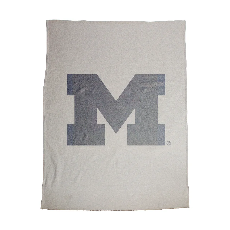 Luxury Team Home Textiles for Dedicated Supporters-Michigan Oversized Logo Sublimated Sweatshirt Blanket