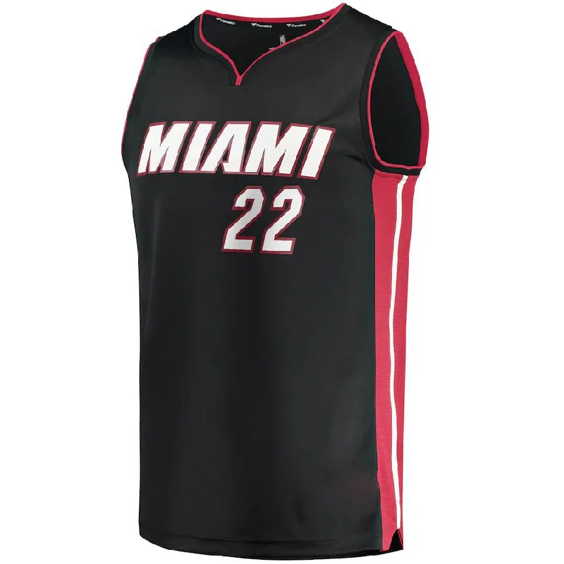 Comfortable Basketball Jersey for Everyday Wear-M.Heat #22 Jimmy Butler Fanatics Branded  2019-20 Fast Break Replica Jersey  Icon Edition Black Stitched American Basketball Jersey