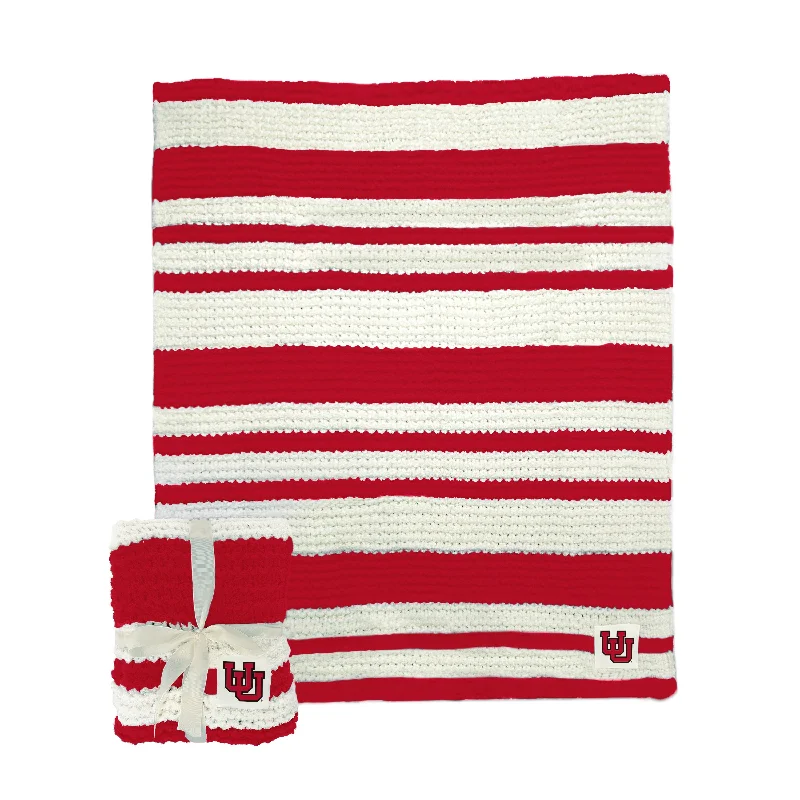 Custom Team Home Textiles for Personalized Home Decor-Utah Cable Knit Throw 50x60