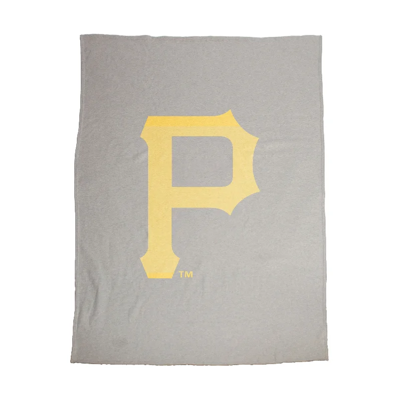 Soft Touch Team Home Textiles for Cozy Relaxation Areas-Pittsburgh Pirates Oversized Logo Sublimated Sweatshirt Blanket