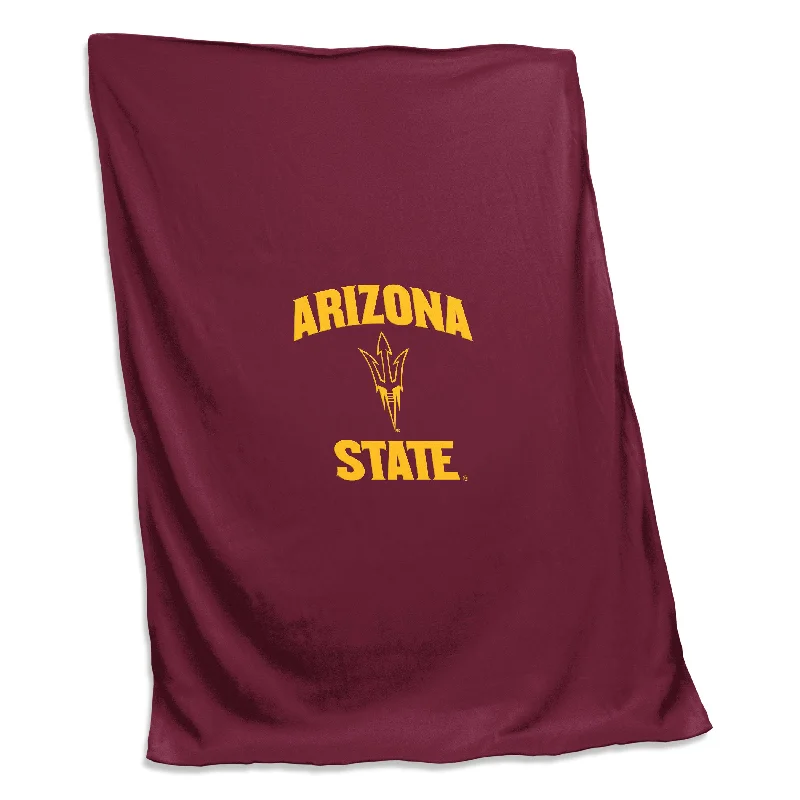 Official Team Home Textiles for Game-Day Rooms-Arizona State Screened Sweatshirt Blanket