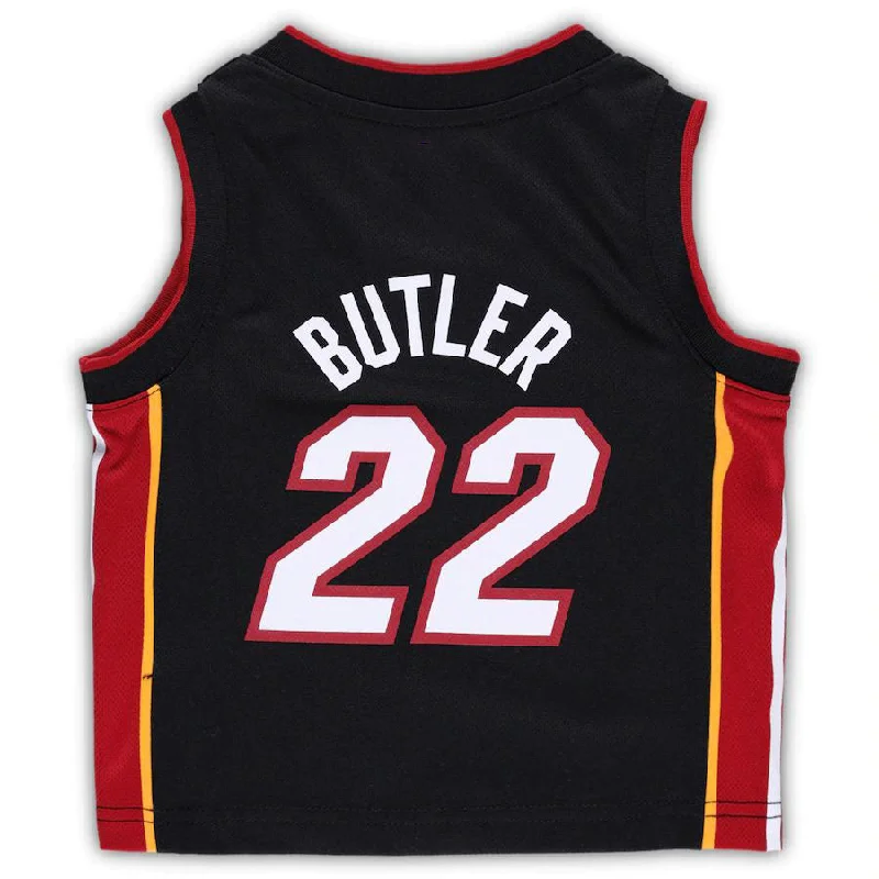 Basketball Jersey with Mesh Fabric for Cooling Effect-M.Heat #22 Jimmy Butler Infant 2021-22 Replica Jersey Icon Edition Black Stitched American Basketball Jersey