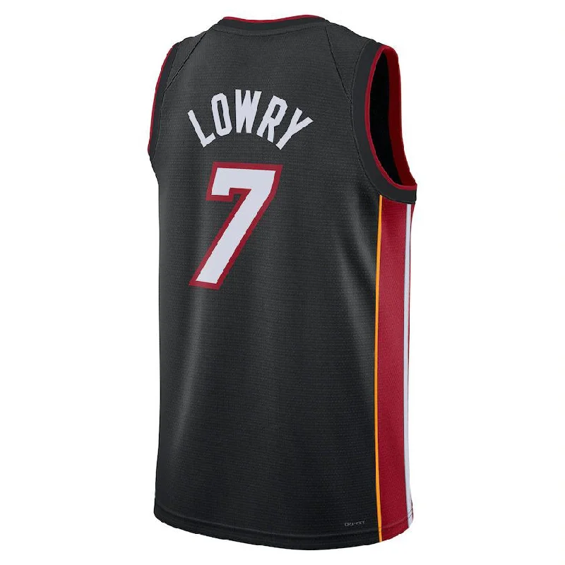 Stylish Basketball Jersey for Gym Workouts-M.Heat #7 Kyle Lowry Unisex 2022-23 Swingman Jersey Icon Edition Black Stitched American Basketball Jersey