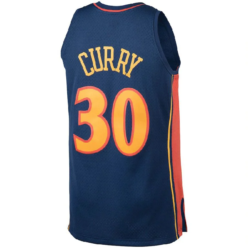 Custom Sublimated Basketball Jersey for Professional Teams-G.State Warriors #30 Stephen Curry Mitchell & Ness Big & Tall Hardwood Classics Jersey Navy Stitched American Basketball Jersey