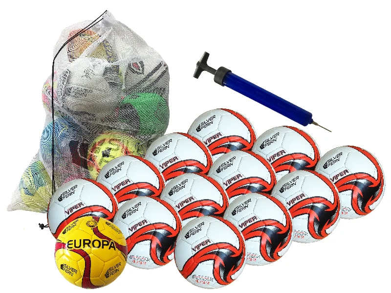 Football with Reinforced Stitching for Long-Term Use-Silver Fern Soccer Ball Kit, sz4 - 13 Ball