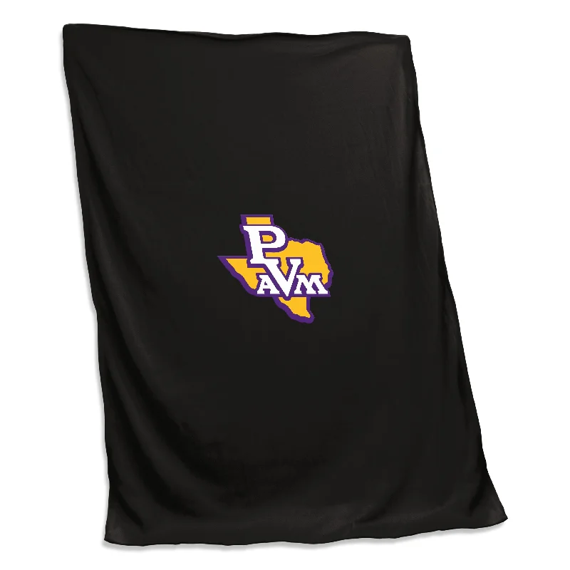 Team Home Textiles for Cozy Comfort During Football Season-Prairie View A&M Screened Sweatshirt Blanket