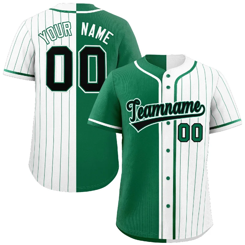 High-Quality Baseball Jersey for All Seasons-Custom Kelly Green White Stripe-Solid Combo Fashion Authentic Baseball Jersey