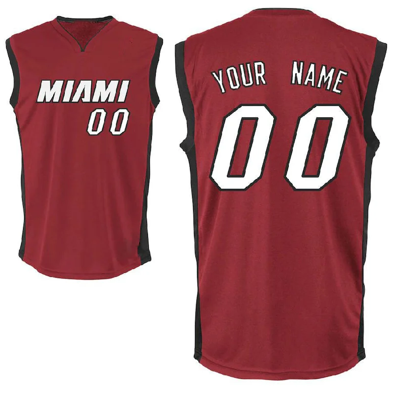 Basketball Jersey with Breathable Mesh Inserts for Comfort-Custom M.Heat Replica Alternate Jersey Red Statement Edition Stitched Basketball Jersey