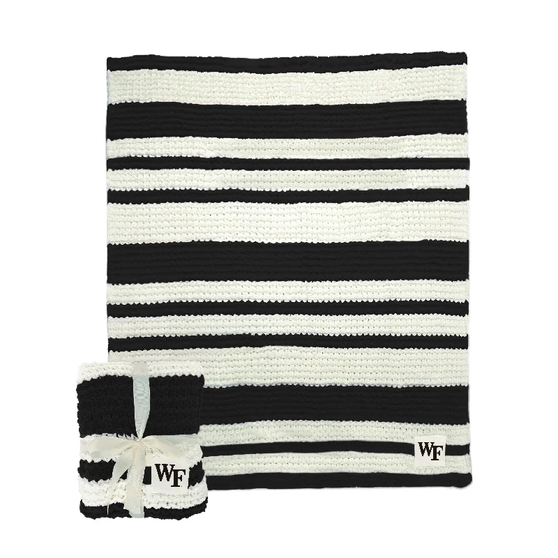 Team Home Textiles with Bold Team Colors for Home Decor-Wake Forest Cable Knit Throw 50x60